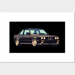 Black BMW E30 M sport Posters and Art